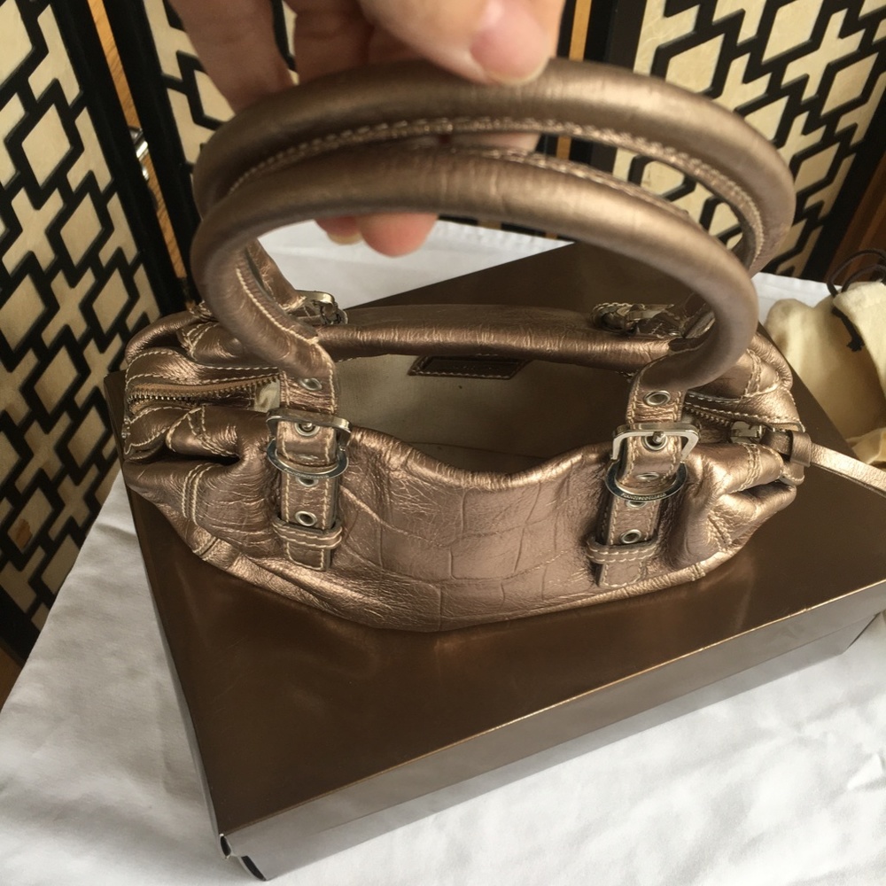 Francesco Biasia Metallic Animal Skin-Like Pattern Purse - Picture 7 of 8